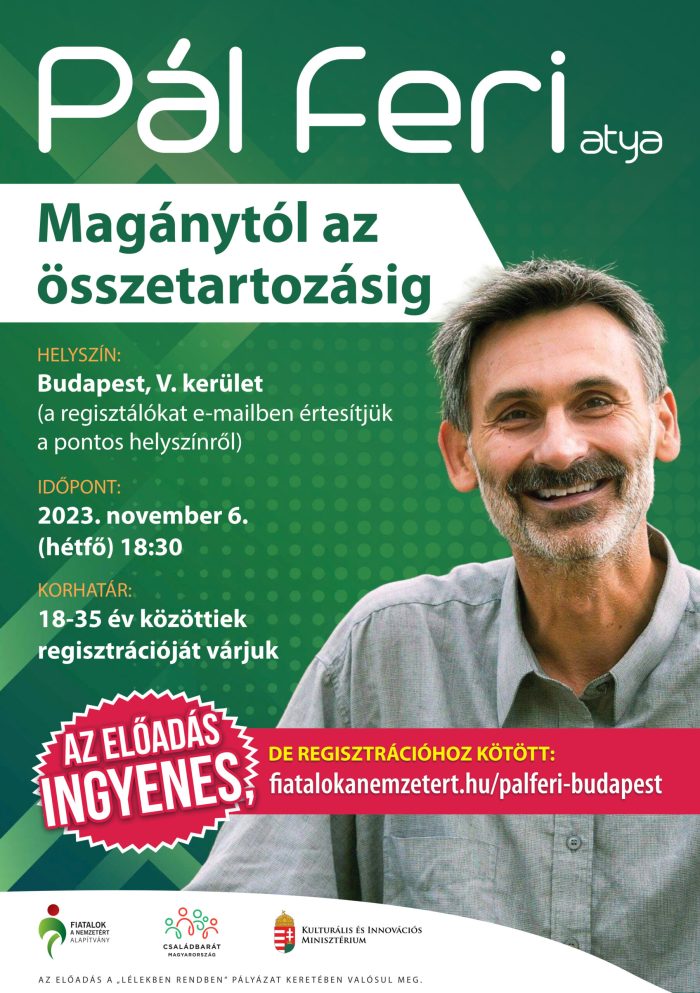 Pál Feri atya ingyenes előadása Budapesten